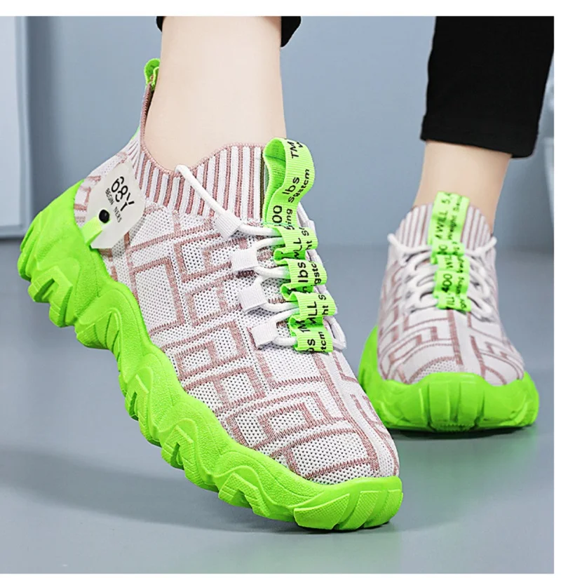 

New arrival air mesh sneakers women's summer autumn gym shoes teen girls wedge trainers lace up sneakers woman comfy sports shoe