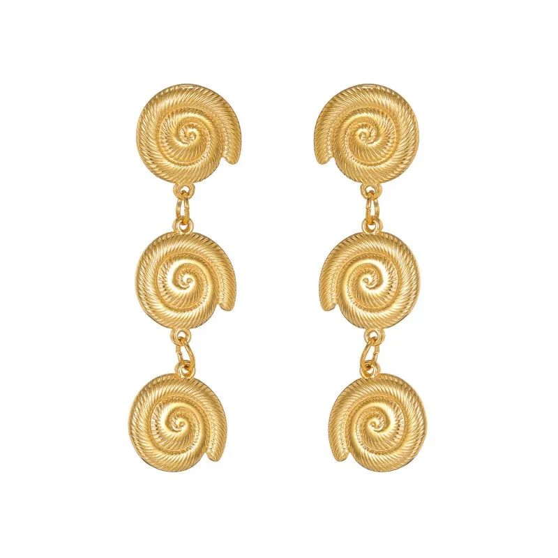 Trendy Boho 18K Gold Plated Shell Dangle Earrings For Women Vintage 3 Tier Long Drop Earrings Summer Beach Party Jewelry Gift