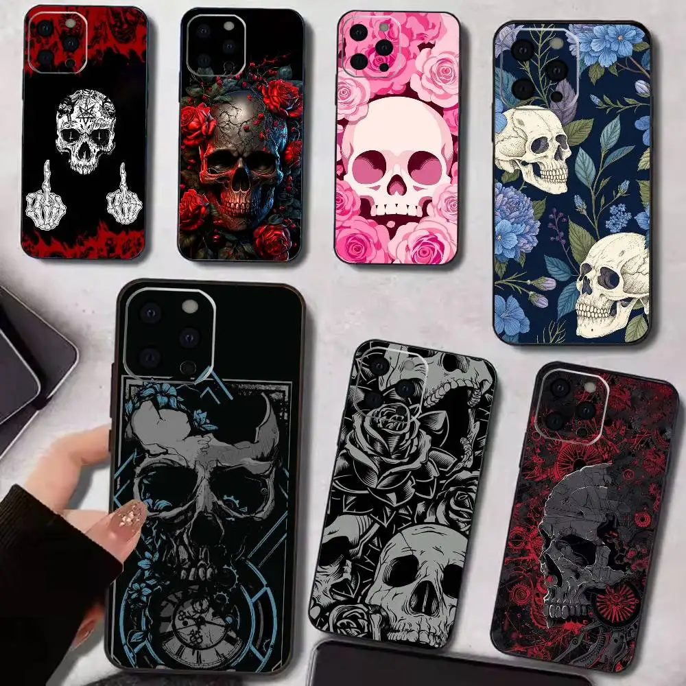 Funda para Teléfono Hype Skull para iPhone 17, 16, 15, 14, 13, 12, 11 Plus, Pro, Magnética con Carga Inalámbrica Magsafe