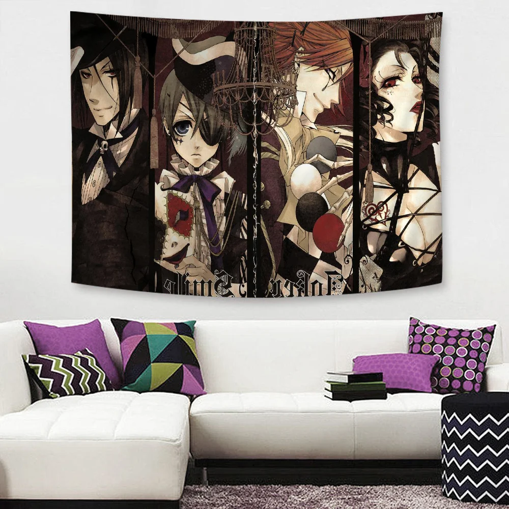 Black Butler DIY Wall Tapestry for Living Room Home Dorm Decor Wall Art Decor