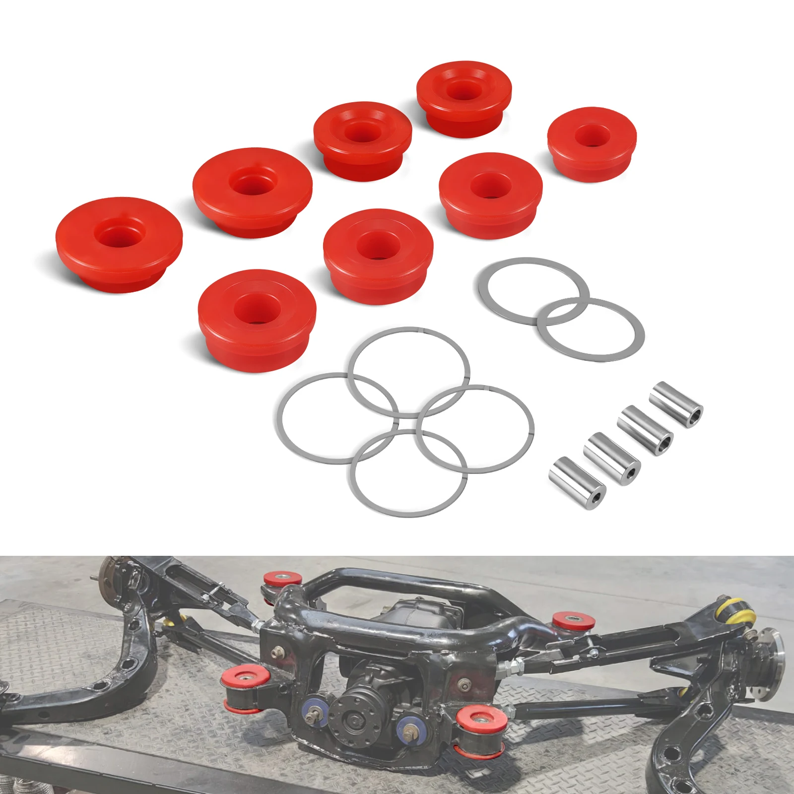 

BEVINSEE 80A Poly Rear Sub Frame Bushings for BMW X3 E83 2004-2010 for BMW E46 1999-2005 Replaces 33316770781 33316770783