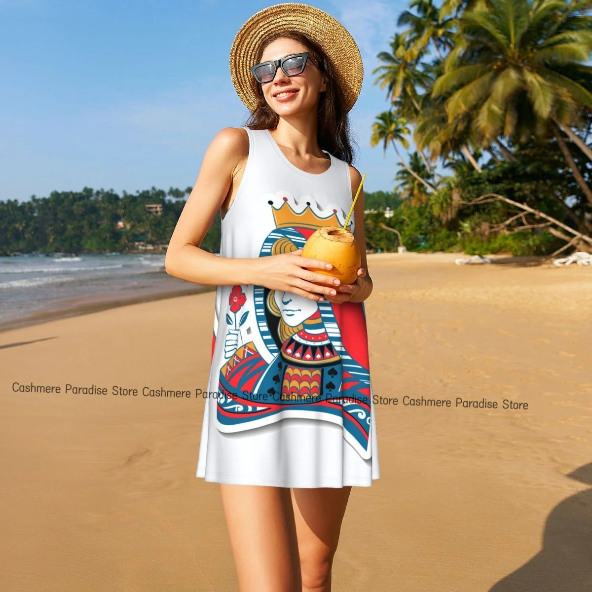 2025, Damenbekleidung, Kleider, Königin, Rundhalsausschnitt, ärmelloses Kleid