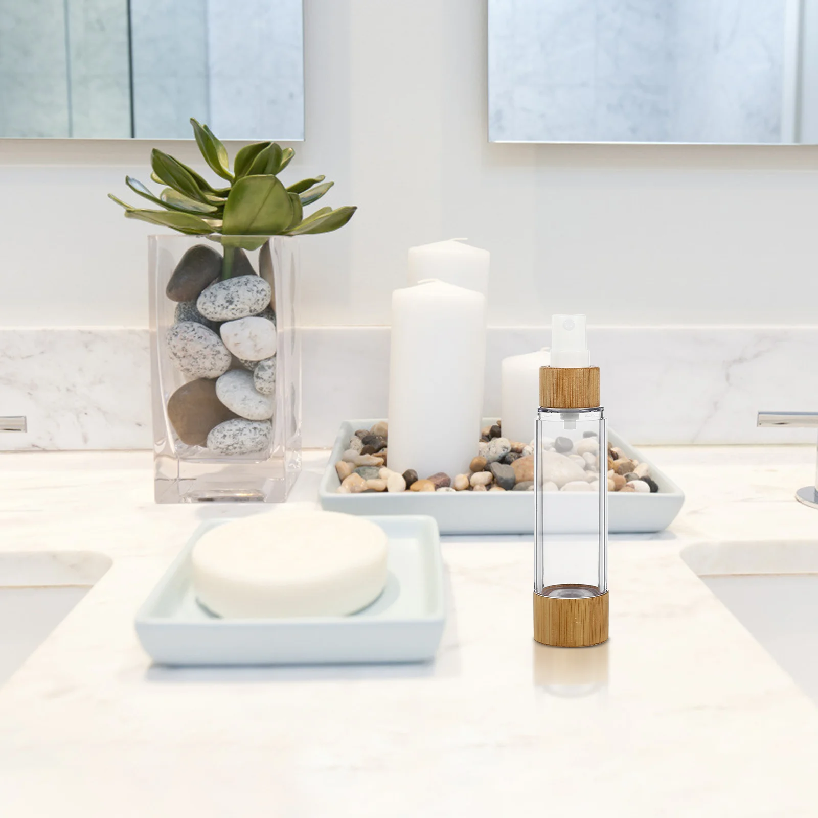 Bamboo Spray Bottle Empty Makeup Sprayer Lotion Dispenser Cleaning Travel