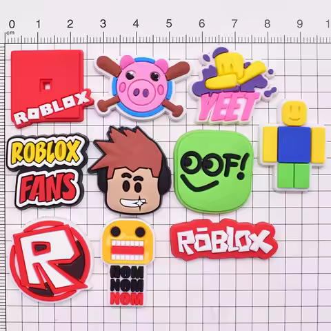 10pcs Game Roblox Themed Shoe Buckles Decorative Accessories Kawaii Sandals Decor Birthday Gift