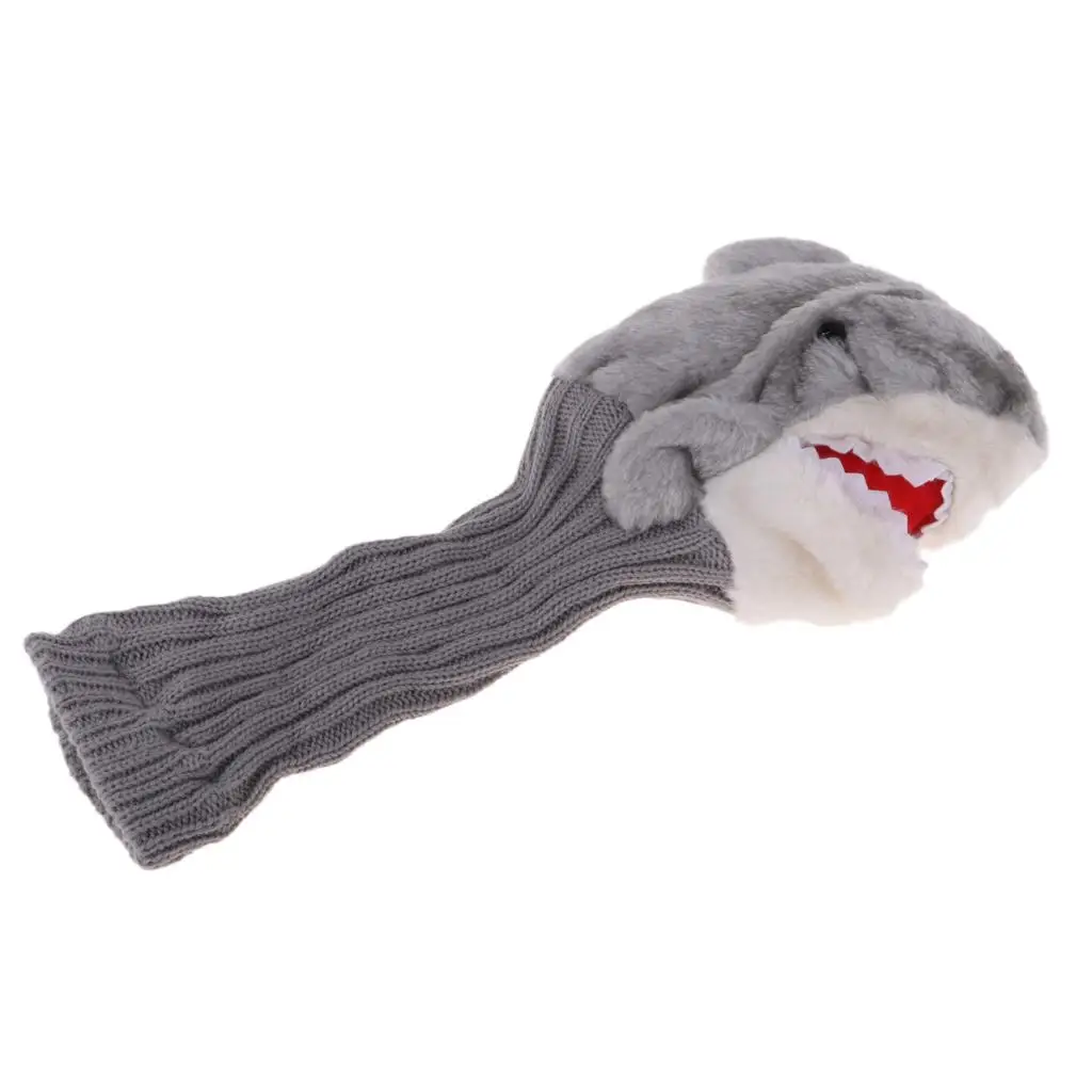 Sleek Shark Design Golf Club Head Cover for Oversized Driver Protection , Gray