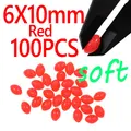 100 Piezas de Cuentas Rojas de 6x10 mm