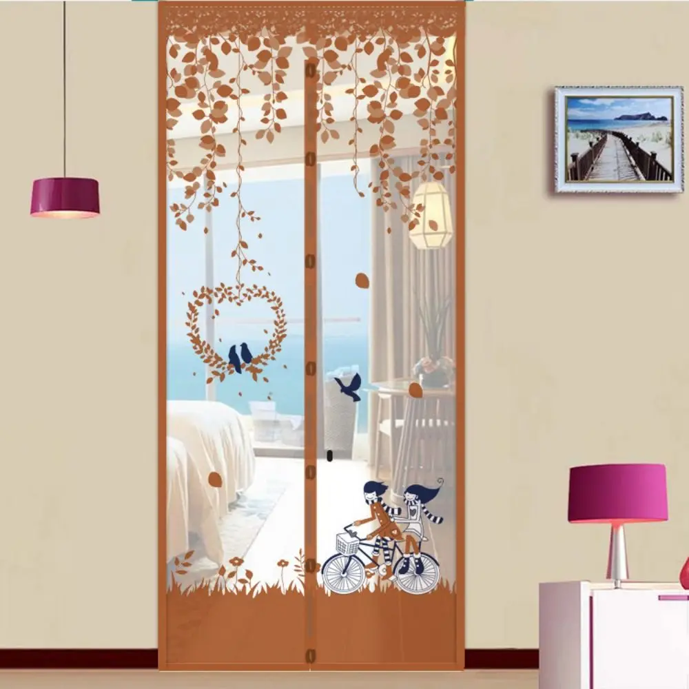 Automatic Closing Magnetic Door Screen Cartoon Mesh Net Mesh Door Curtains Retractable Lightweight Door Anti-fly Net
