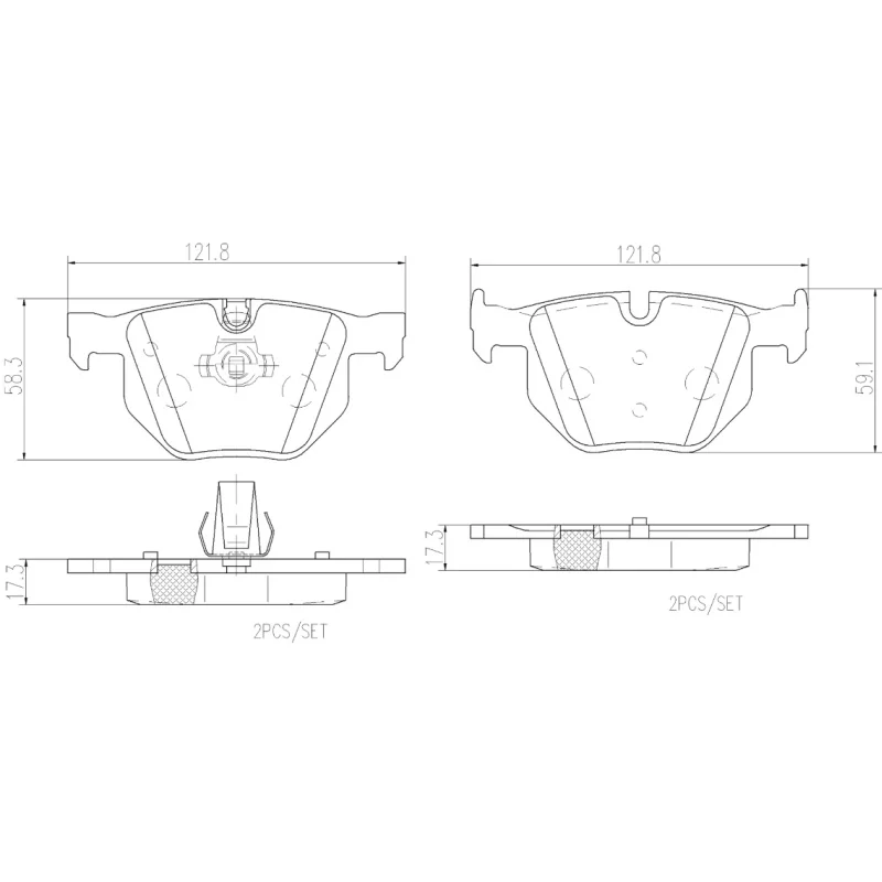 Brembo P06033N Premium Ceramic Rear Disc Brake Pad Set BMW/BMW (BRILLIANCE) OE# 34216763043