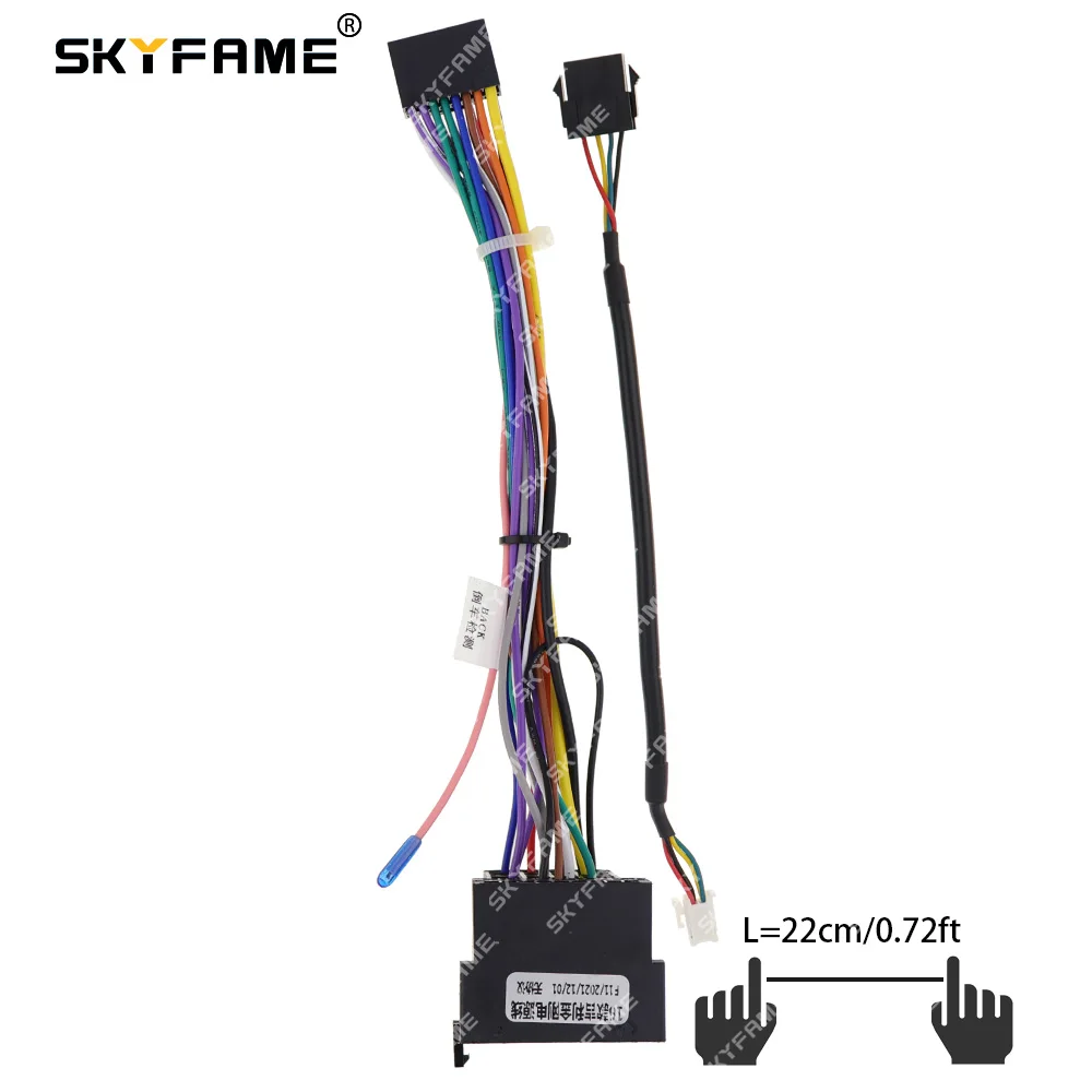 SKYFAME Car 16pin Wiring Harness Adapter For Geely Vision Yuanjing Jingang 2016 Android Radio Power Cable