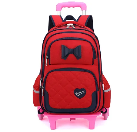 School trolley backpack bag for girls School Wheeled Backpack student Girls Rolling Backpacks For Girls  School Bags with Wheel