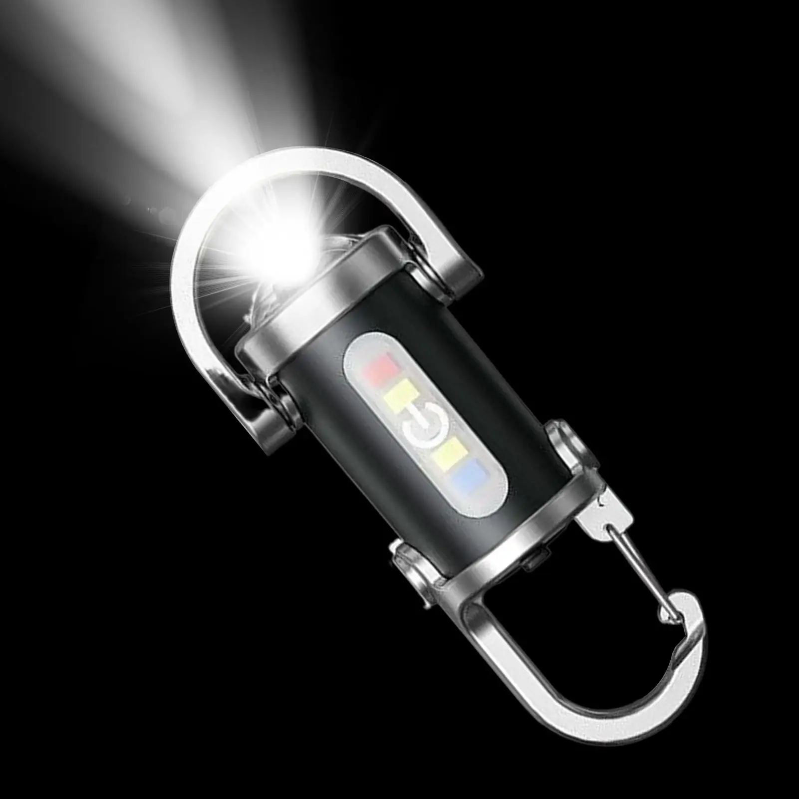 【セール中】ミニ USB 充電式 LED 懐中電灯キーホルダーポータブル防水キャンプポケットランプキーリングハンギングライトアウトドアギア