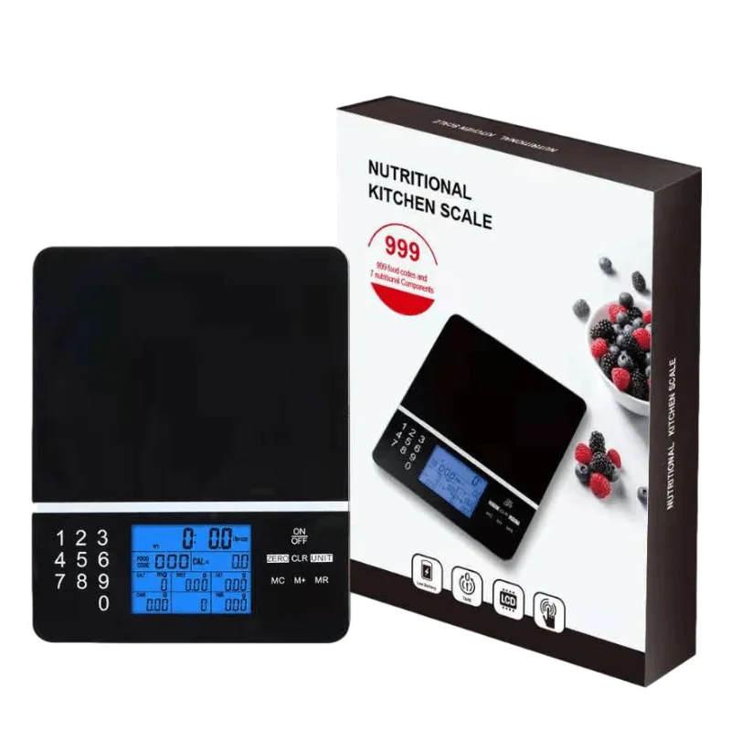Inteligente Escala Eletrônica Nutricional Digital Touch Screen Vidro Temperado à Prova d Água Comida para Bebê Cozimento Pesando Equilíbrio 5kg