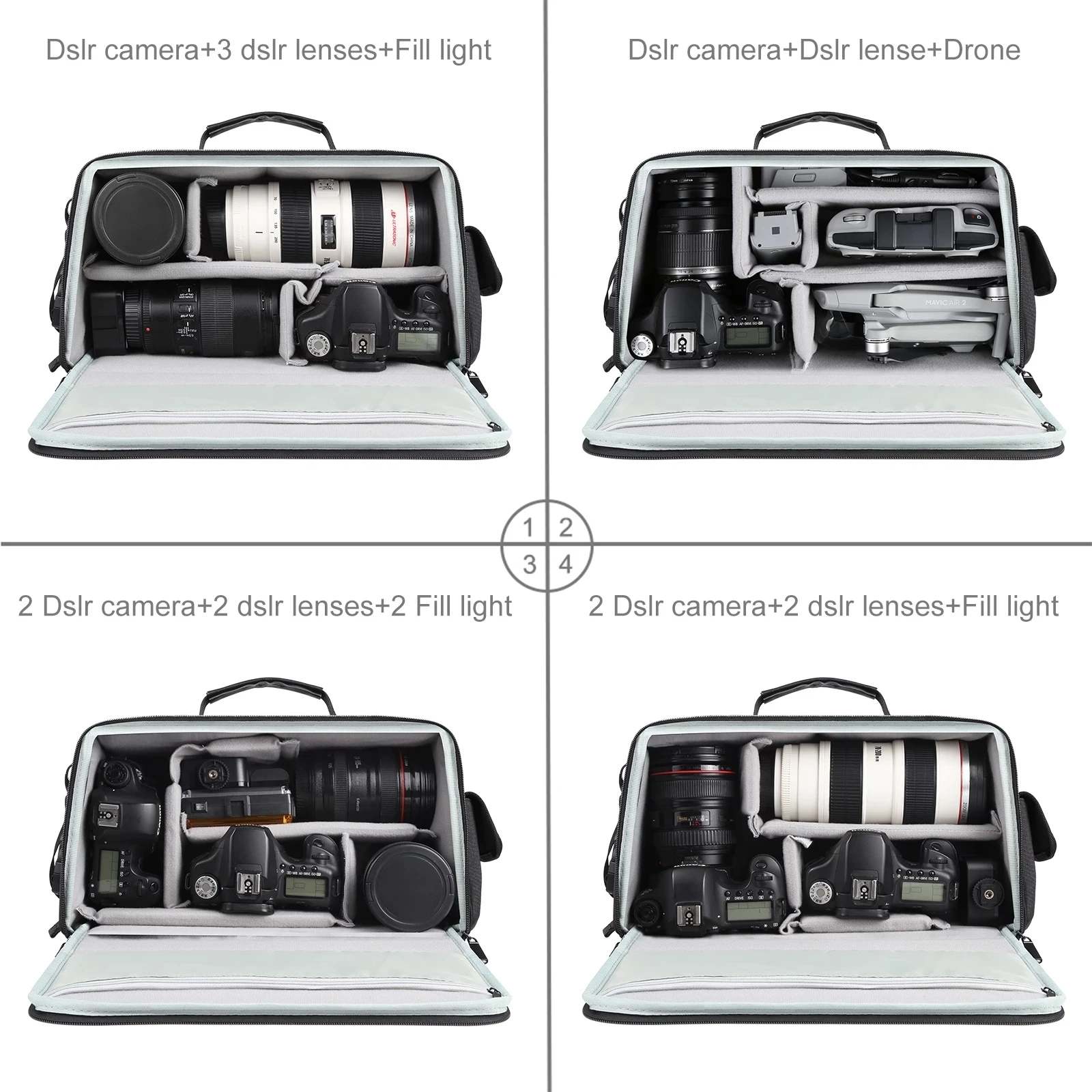 Imagem -02 - Puluz-câmera Portátil Crossbody Shoulder Bolsa Bolsa Impermeável Bolsas à Prova de Choque para Lente Dslr Fotografia Armazenamento Digital