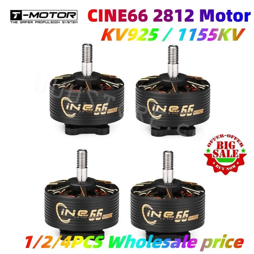 

1/2/4PCS T-MOTOR CINE 66 CINE66 2812 KV925 1155KV 4-6S Brushless Motor for RC Airplane Multirotor X-Class Cinelifter FPV Drones