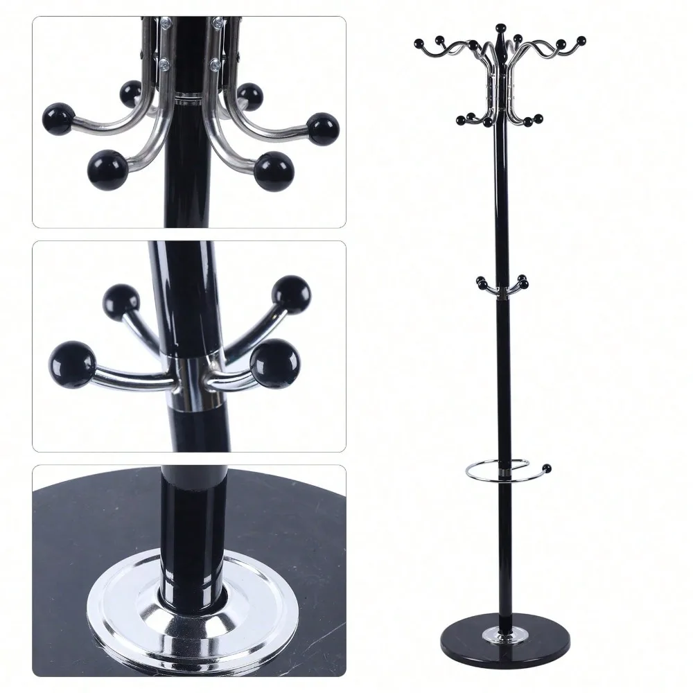 

Coat Rack 16 Hooks 4 Levels Hat Jacket Stand Tree Holder Hanger Rack Marble Base Halloween Decorations Halloween Costumes