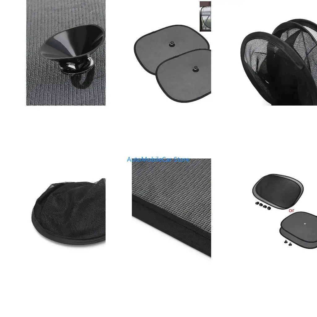 G8TE 2PCS Car Window Sunshade for Sun Shade Visor Side Mesh Cover Sunscreen Bl