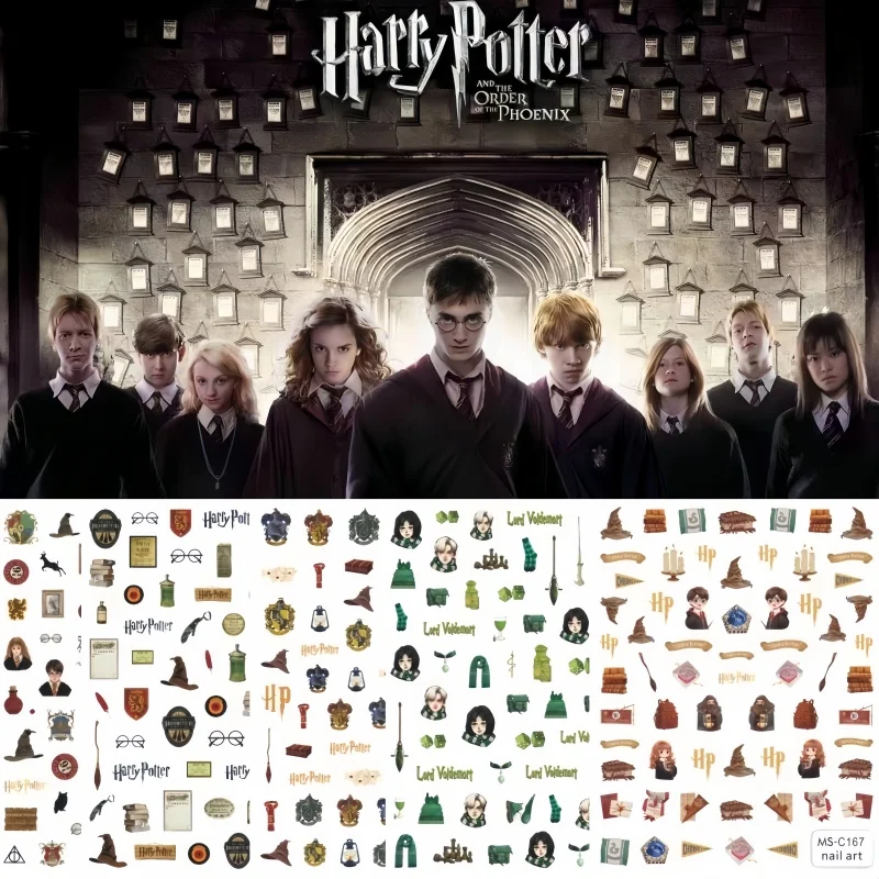 

Miniso Cartoon Harry Potter Nail Stickers Anime Characters Stickers Nail Supplies Decals DlY Kawaii Hello Kitty Nail Decoration
