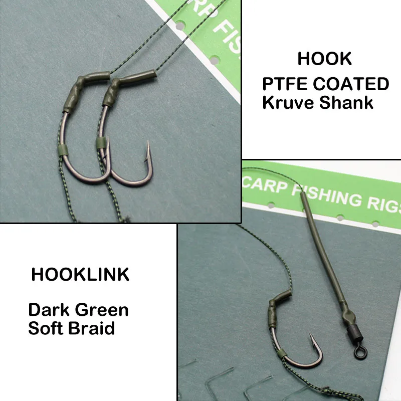 6pcs Carp Fishing Line Soft Hooklink Braided Hook link Hair Chod Rig Carp Coarse Feeder Fishing Tackle