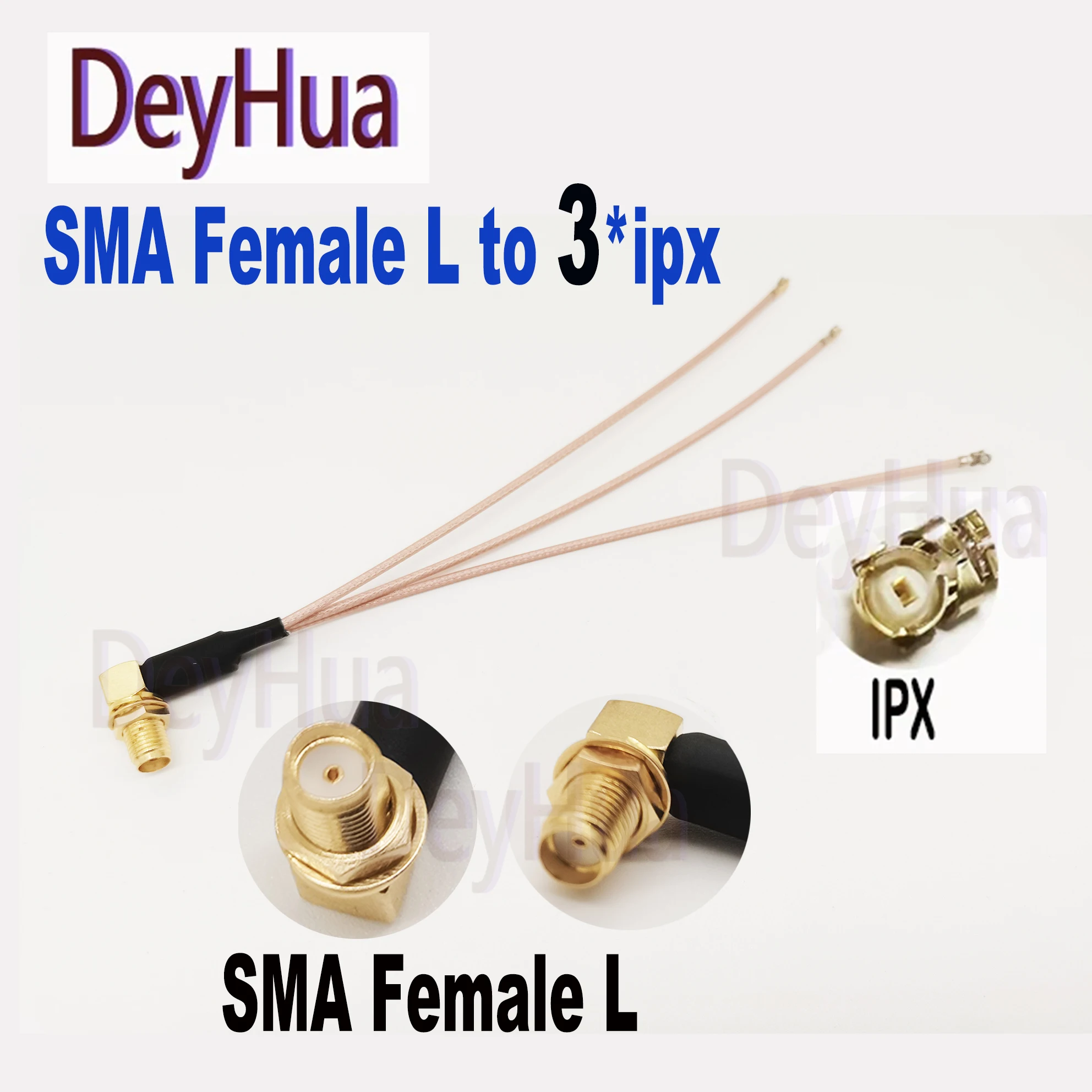 SMA Female L to 234567 u.FL IPX IPEX1  L female jack 1 to 23456 three-way cable RG178 1.13 Pigtail WIFI antenna expansion jumper