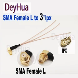 SMA Female L to 234567 u.FL IPX IPEX1  L female jack 1 to 23456 three-way cable RG178 1.13 Pigtail WIFI antenna expansion jumper