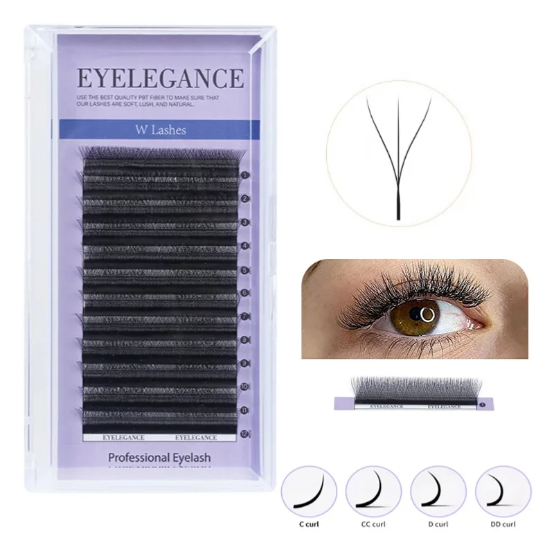 ملحقات الرموش حجم مسبق الصنع طبيعي ناعم 3D W شكل الرموش الرموش ملحقات المشجعين المصنوعة مسبقًا #3