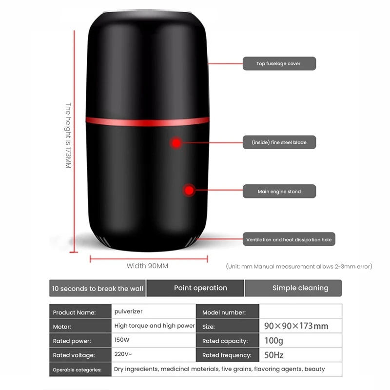 Электрическая мельница для пряностей, емкость пряный кофе, измельчитель-для мелких листьев, арахиса, фасоли перца, грибов