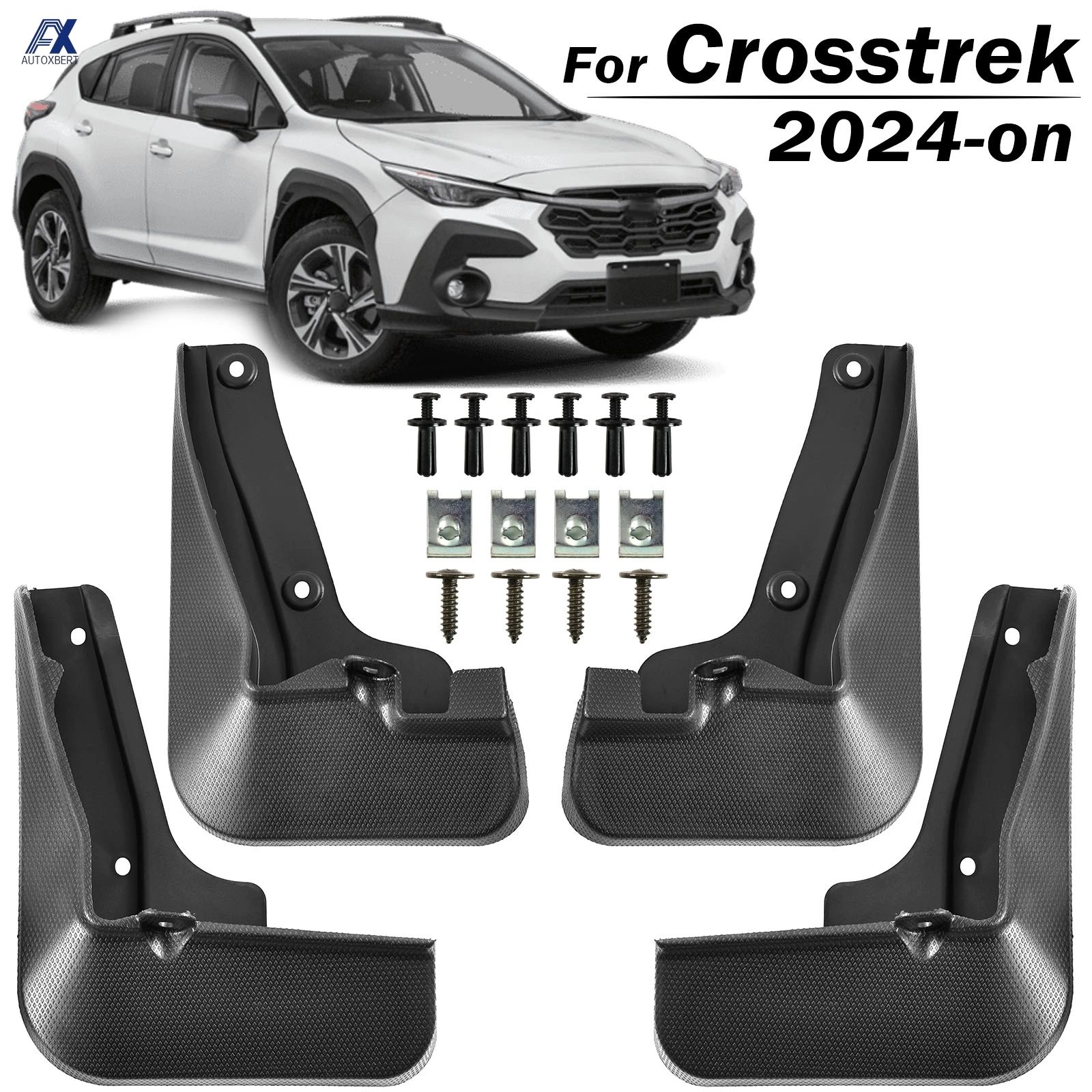 4x Paraspruzzi Per Subaru Crosstrek GU 2024 2025 3rd Gen Paraspruzzi Parafanghi Flap Anteriore Parafango Posteriore Copertura Sporco protezione