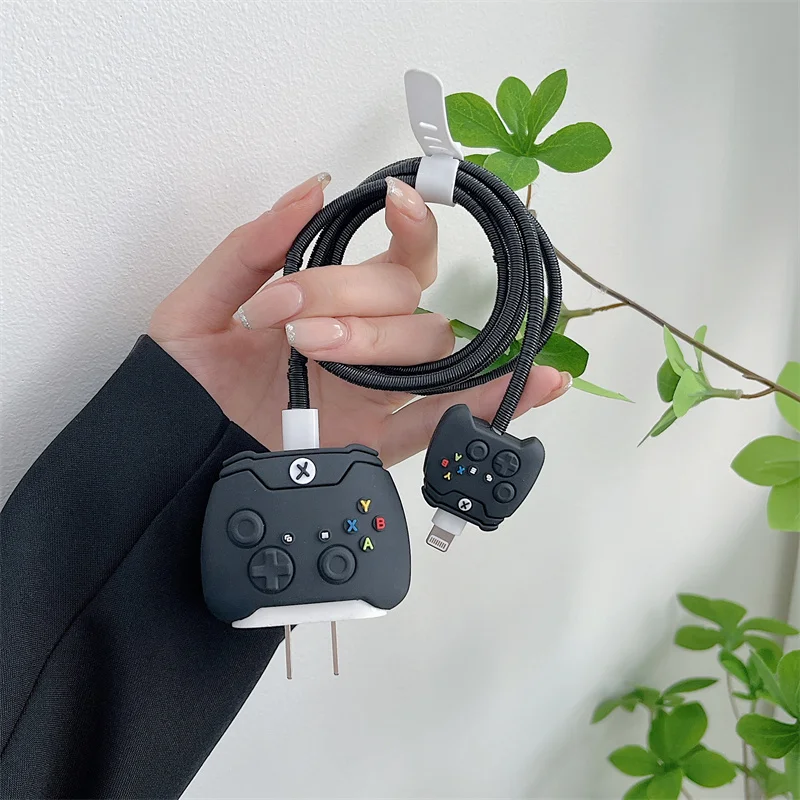 Cartoon Cute Gamepad Silicone Charger Protective Case For IPhone 11 12 13 14 18W-20W Fast Charge Protection Charger Cover Sleeve