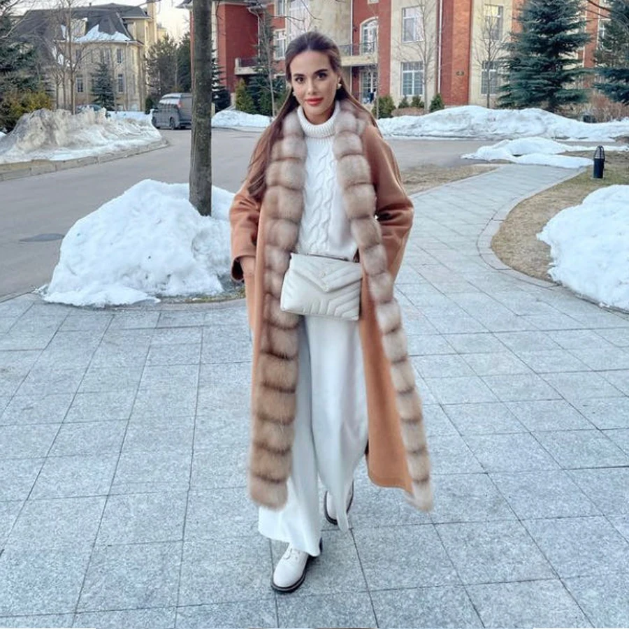 

Women Long Wool Jacket Winter Wool Jacket Women Wool Trench Coat With Fur Trim 2024 New Arrivals Hot Seller