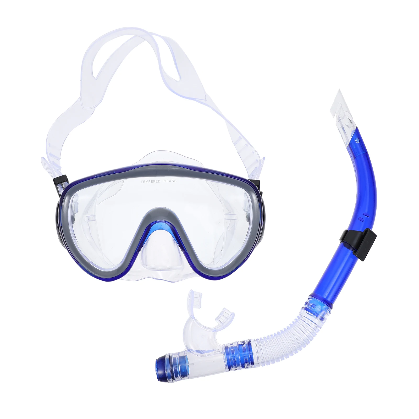 

Snorkeling Mask Diving Gear Set Wide Angle Tempered Glass Anti Fog Soft Silicone Skirt Anti Splash Guard for Swimming