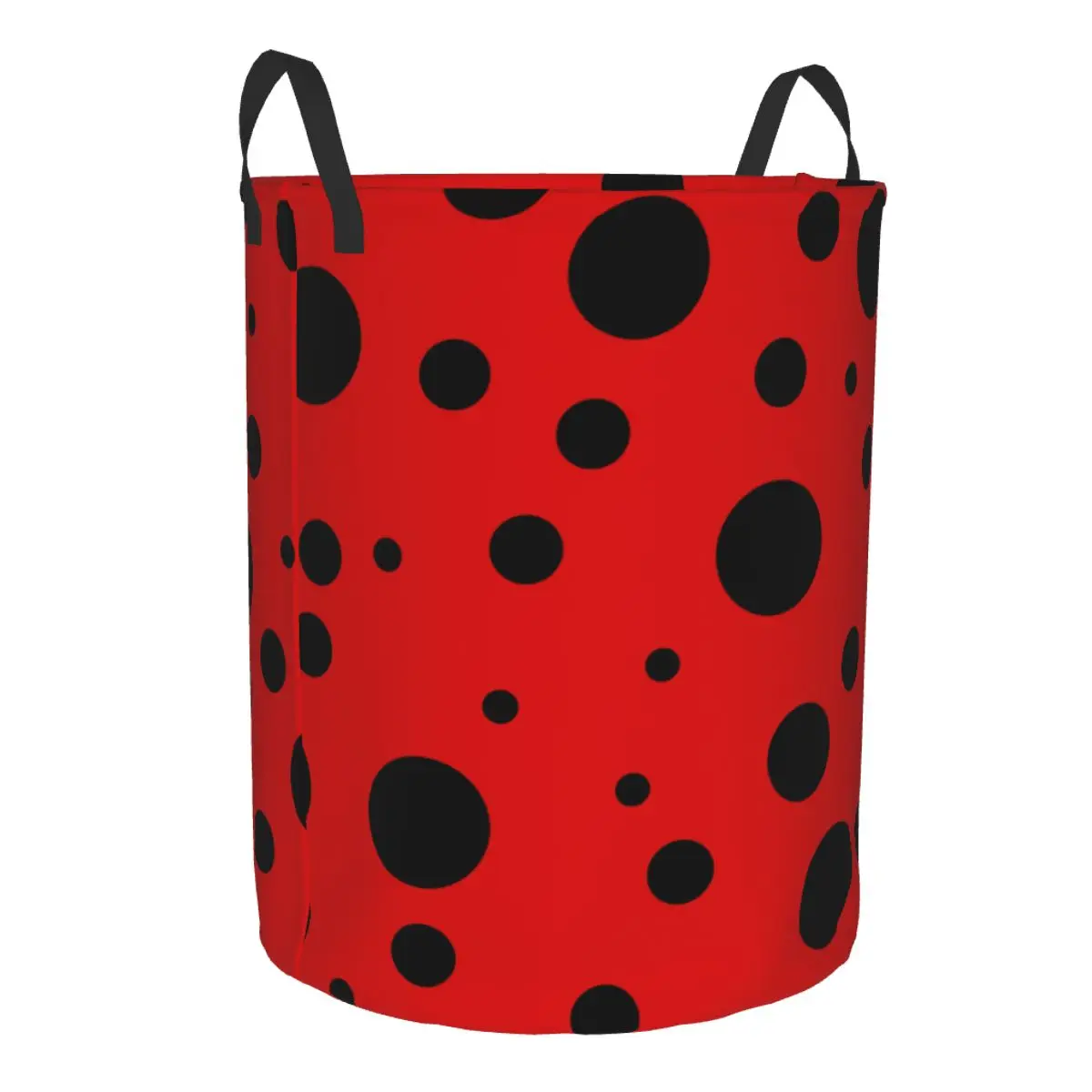 Laundry Basket Red Ladybug Black Spots Cloth Folding Dirty Clothes Toys Storage Bucket Household Storage Basket