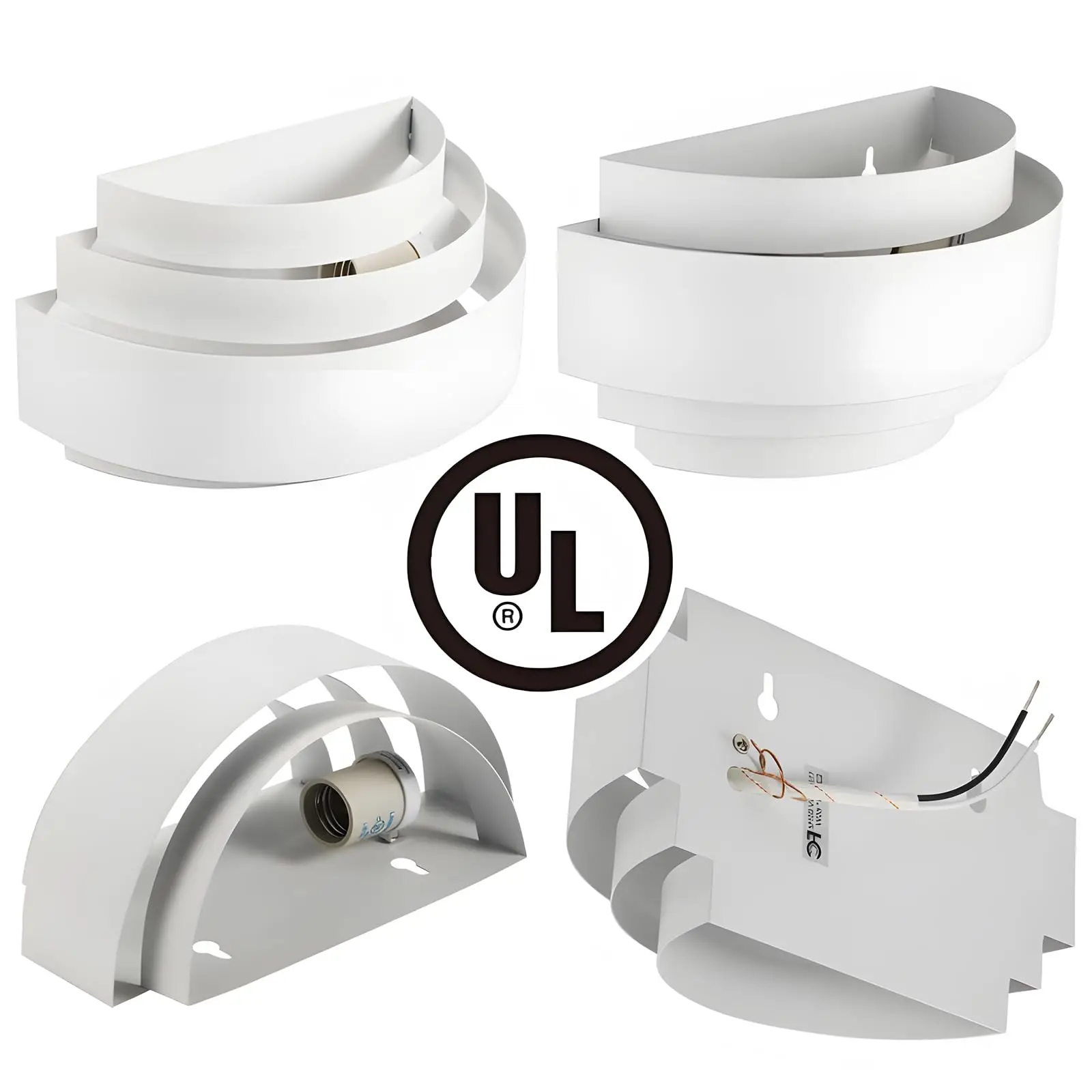 LightInTheBox Arandela Moderna Luminária de Parede Interior Meia Lua Lâmpada de Parede de Metal Branca para Escadas Corredor Home Theater (1 PCS)