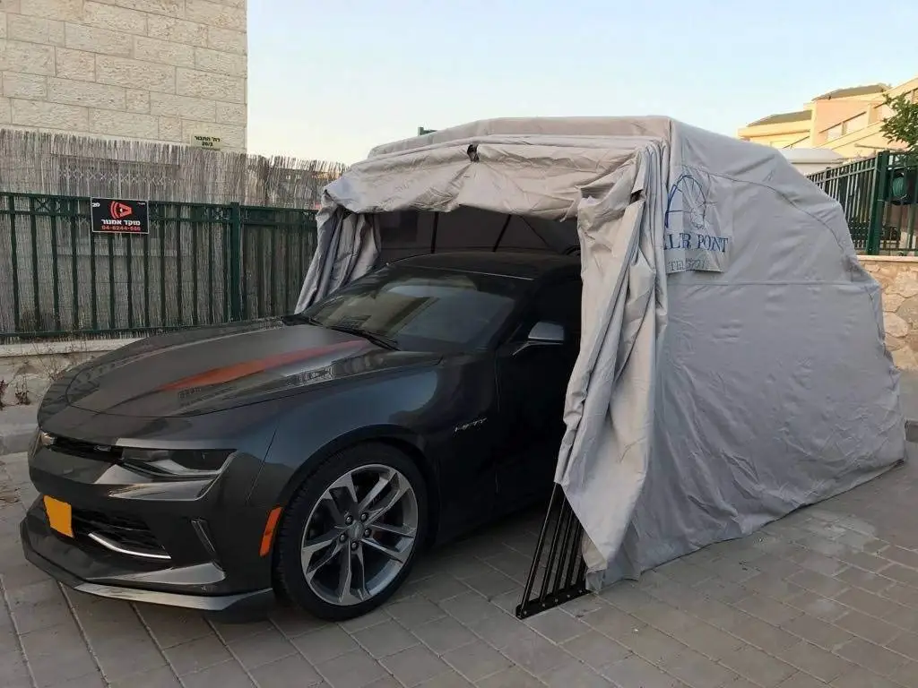 

Medium Carport, Retractable Car Shelter Canopy with Waterproof 600D Oxford Fabric, Foldable Lockable Outdoor Vehicle, Custom
