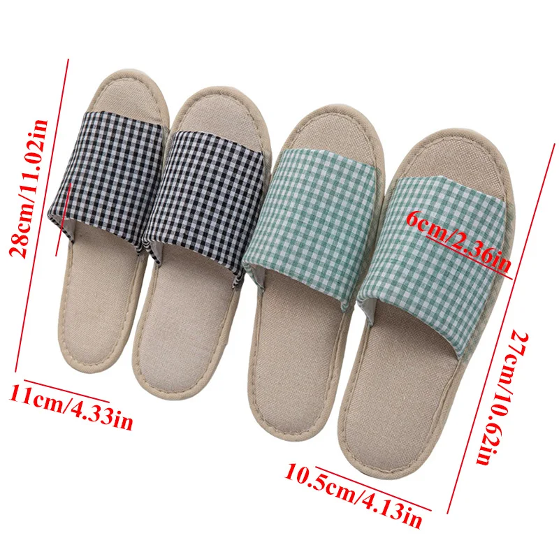 Home Unsiex Guest Slippers Plaids Loafer Flip Flop Shoes Slippers Hotel Slippers Wedding Shoes Non-slip Four Seasons Home Linen