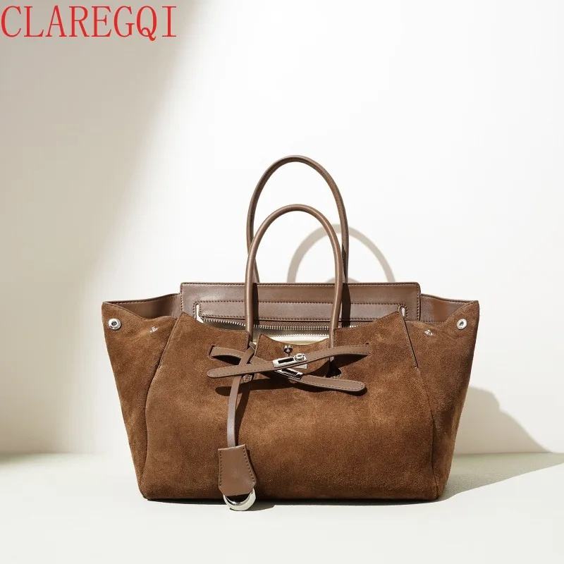 CLAREGQI  New Model Cattle Hide Retro Shoulder Bagwomen Niche Scrub Crossbody Bag Fashion All Match Simple Commuting Vintage Bag