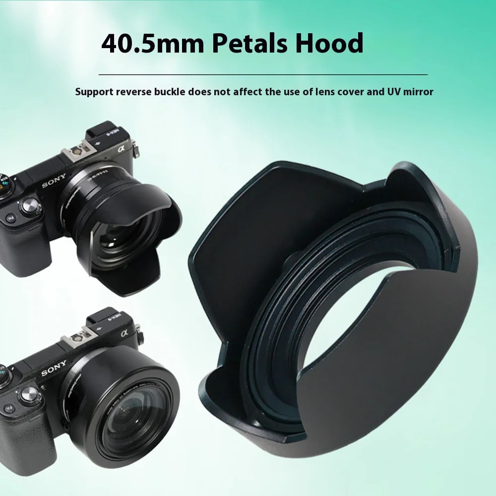 40.5mm Reverse Flower Lens Hood Cover for SONY E 16-50mm F3.5-5.6 OSS Camera Lens A5100 A6300 A6400 A6500 NEX5t zve10