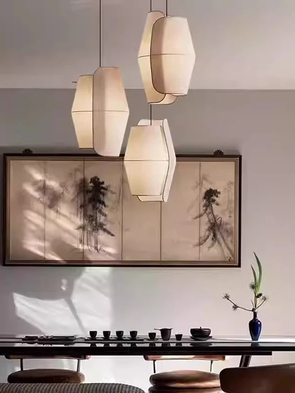 

New Chinese Style Pendant Lamp Hotel Zen Restaurant Bar Counter Duplex Loft Designer Tea Room Staircase Wabi Sabi Style Pendant