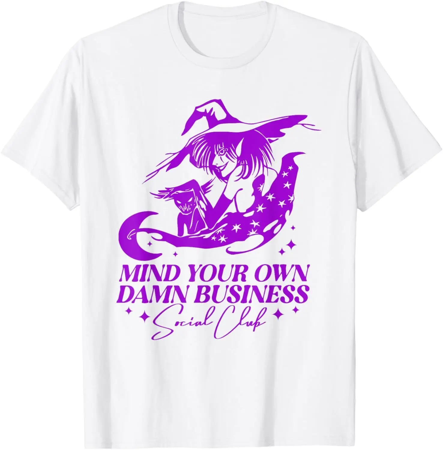 

Mind Your Own Damn Business Harris Waltz Witch Cat Halloween T-Shirt