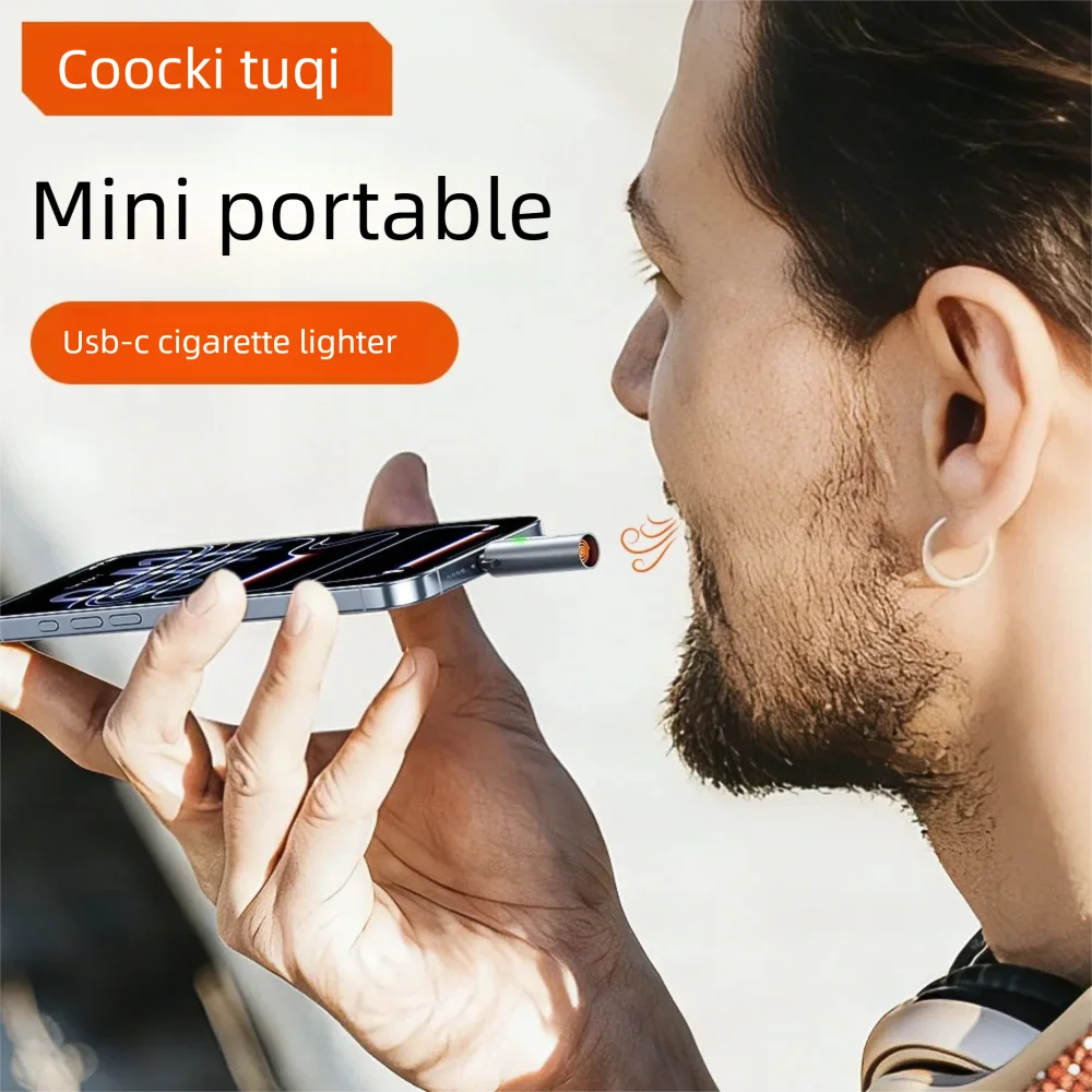 Toocki Mobile Phone Electronic Cigarette Lighter Windproof Electric Heating Lighter Outdoor Portable Fire Starter USB-C Igniter