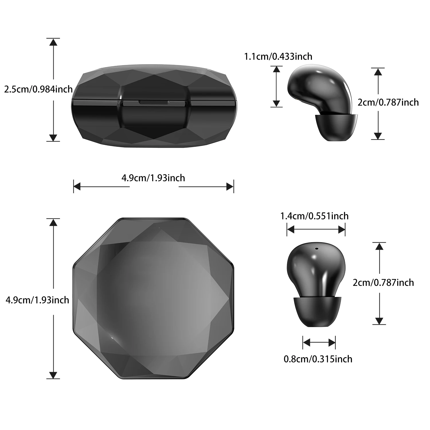 TWS سماعات رأس لاسلكية صغيرة محمولة تعمل بالبلوتوث داخل الأذن سماعة أذن للحد من الضوضاء سماعات أذن غير مرئية للنوم مع ميكروفون عالي الدقة #6