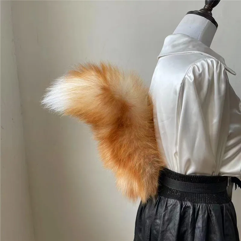 

New Fox Fur Tail Waist Plushly Animals Fox Tail Cosplay Props Adjustable Belt Anime Accessories Artificial Fur Tail Costume