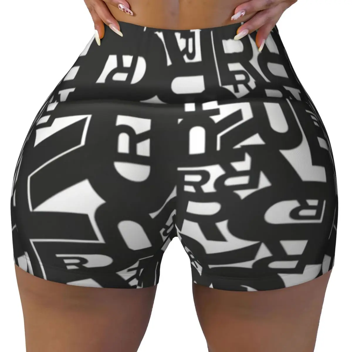 Custom Women's Recaros Logo Workout Yoga Shorts Athletic Gym Volleyball Biker Shorts