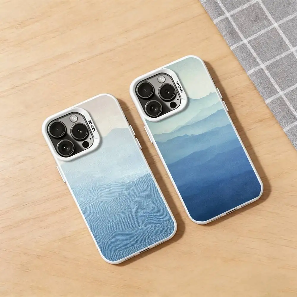 

Azure Mist Mountains Phone Case for iPhone 17 16 Pro Plus X XS Max Air Mini 15 14 Soft Shockproof Cover