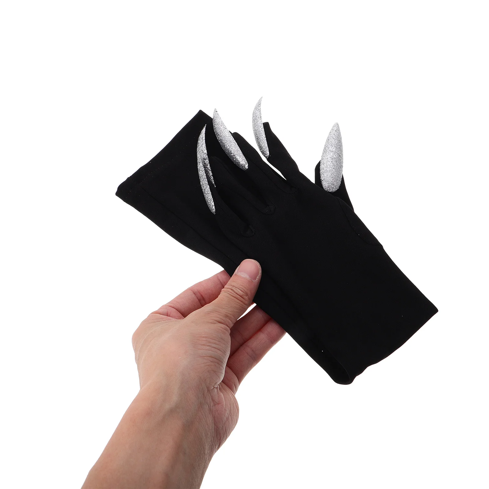 1 Pasang Sarung Tangan Hitam Panjang Premium Elastis Sarung Tangan Penuh Jari Aksesoris Kostum Untuk Pesta Halloween Sarung Tangan Menyeramkan