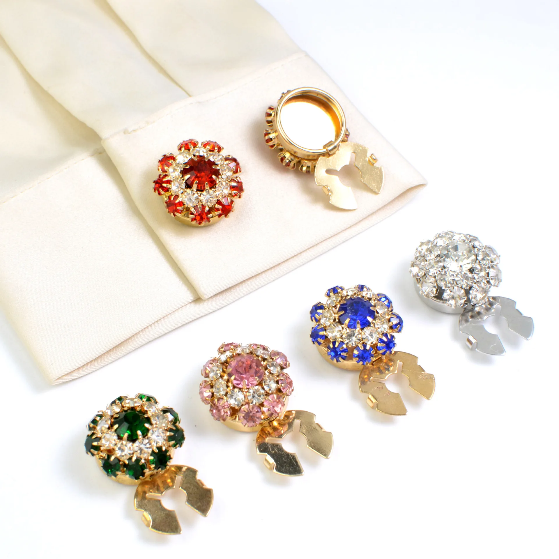 

2 шт. модные металлические чехлы на пуговицы с цветами для одежды «сделай сам», декоративные кнопки, украшение на рукав рубашки из сплава