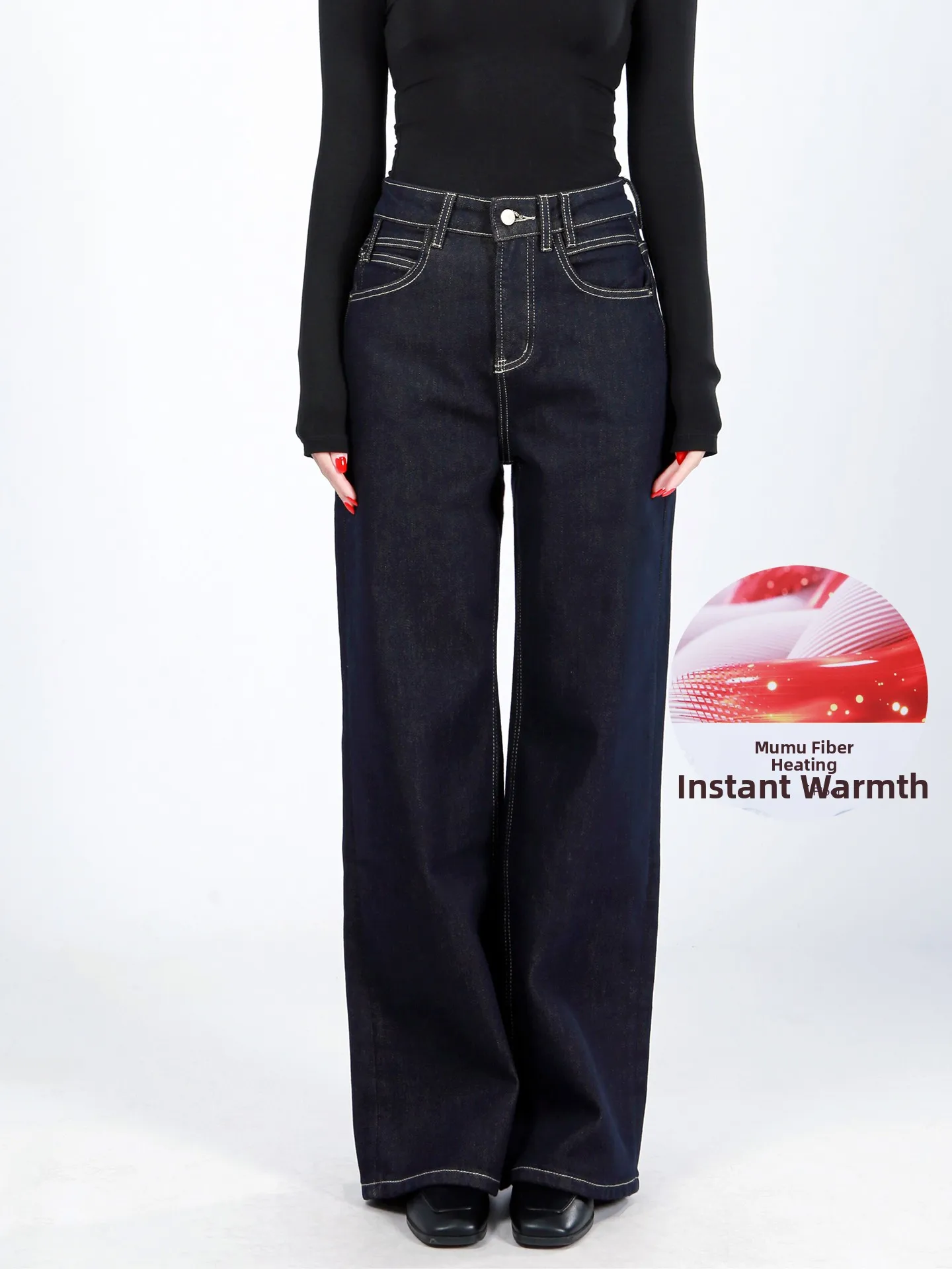 

Женские джинсы прямого кроя с подкладкой из флиса, свободные, с высокой талией, оригинального цвета, длинные брюки, осенне-зимние, теплые, повседневные, хлопковые