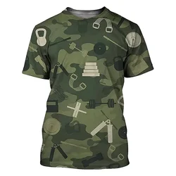 T-shirt grafica mimetica stampata in 3D di consumo rapido di moda per uomo T-shirt a maniche corte girocollo unisex di nuova tendenza casual