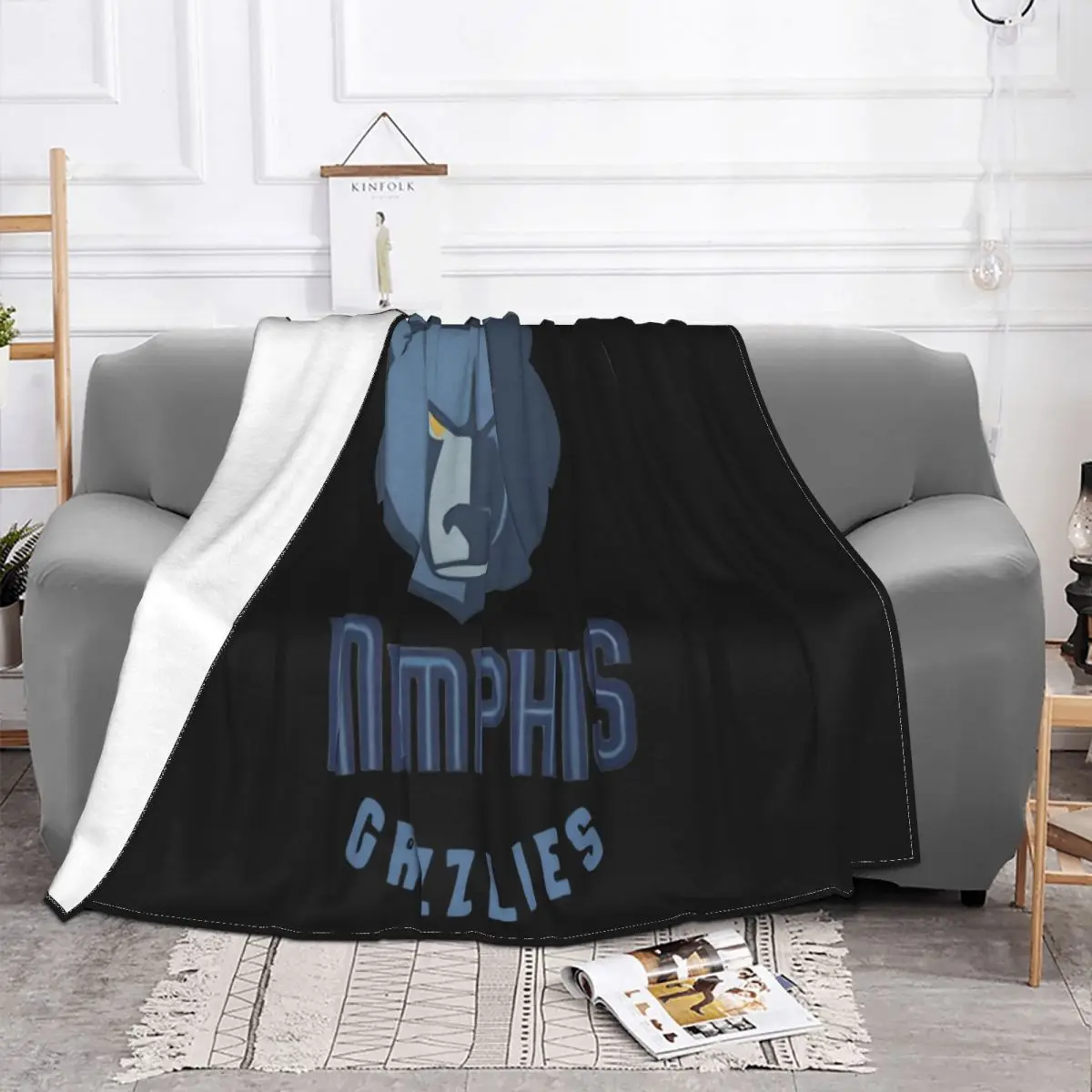 Mens Grizzlies Memphis Color White Logo Oversize Style Designs Fresh Design Gift Crewneck Discount New Print Throw Blanket