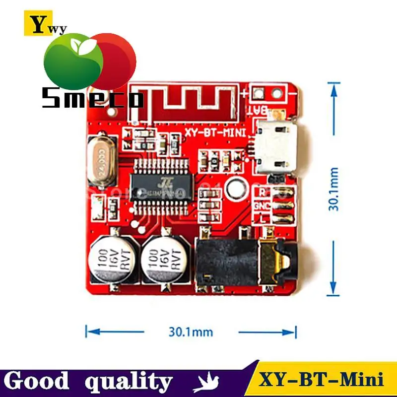 Placa do receptor de áudio Bluetooth 5.0, decodificador MP3 sem perda, módulo de música estéreo sem fio, 3.7-5V, XY-BT-Mini