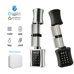 Smart Cylinder Door Lock TTLock APP Wifi Lock Bluetooh Remote Control Electronic Digital Keyless Code RFID Card Home Apartments